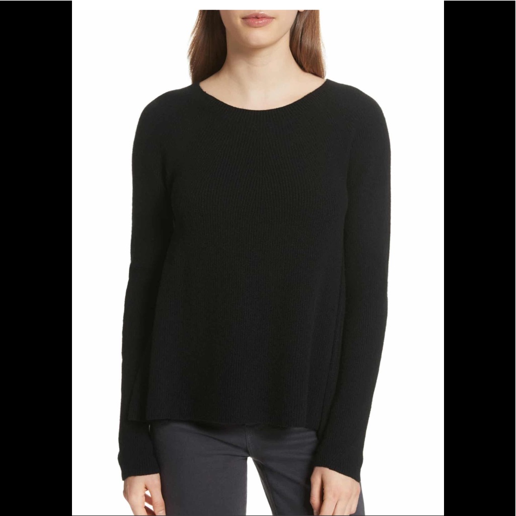 Vince Ribbed Cashmere Sweater Black